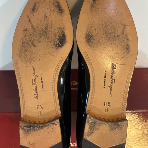 Salvatore Ferragamo RARE Men’s Formal Black Patent Opera Pumps Size 8 1/2 D EUC - Picture 9 of 10